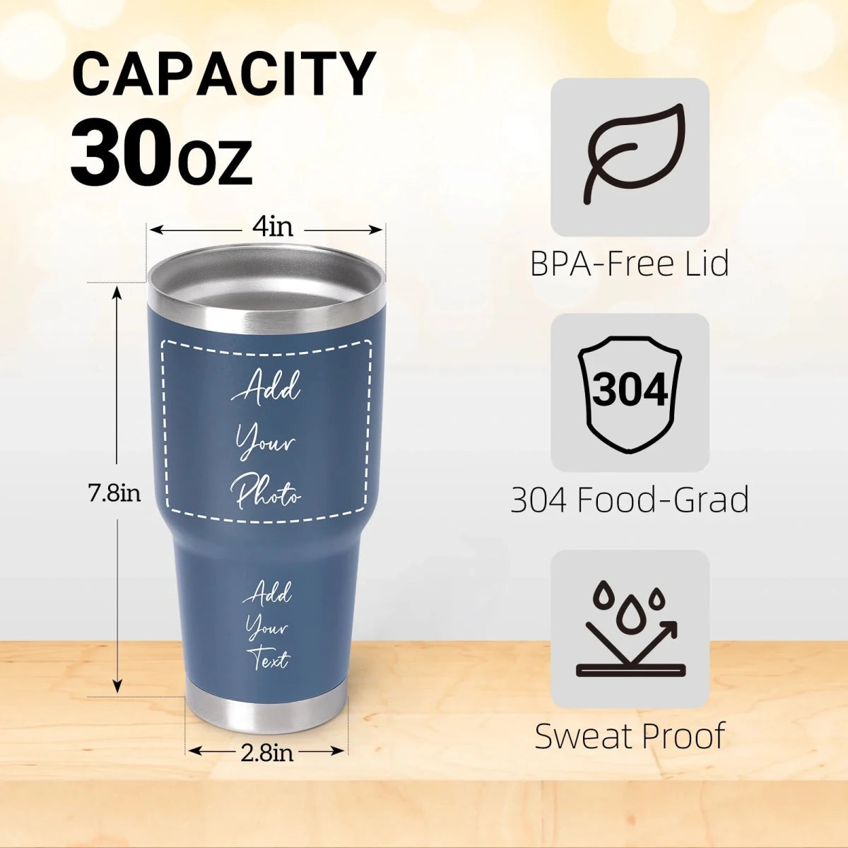 Personalized 30oz Stainless Steel Tumbler - Cupmint